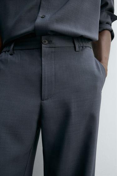 PANTALON FLUIDE COUPE DÉCONTRACTÉE - Bleu marine de Zara - Image 5