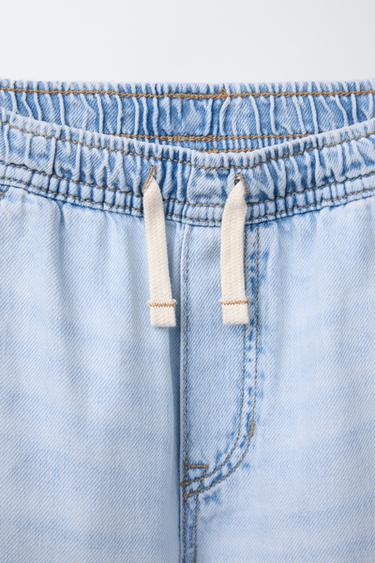 LOOSE-FITTING JEANS WITH ELASTIC - Light blue by Zara - Image 2