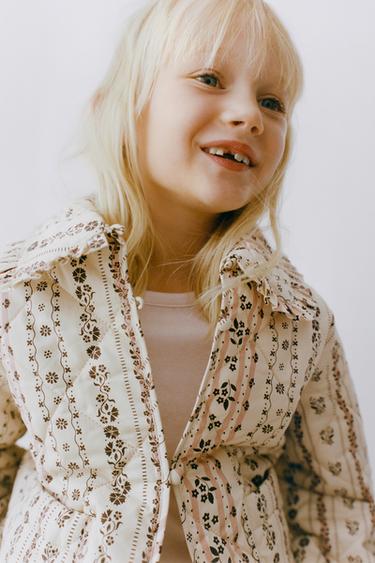 PRINTED PADDED JACKET - Light beige by Zara - Image 9