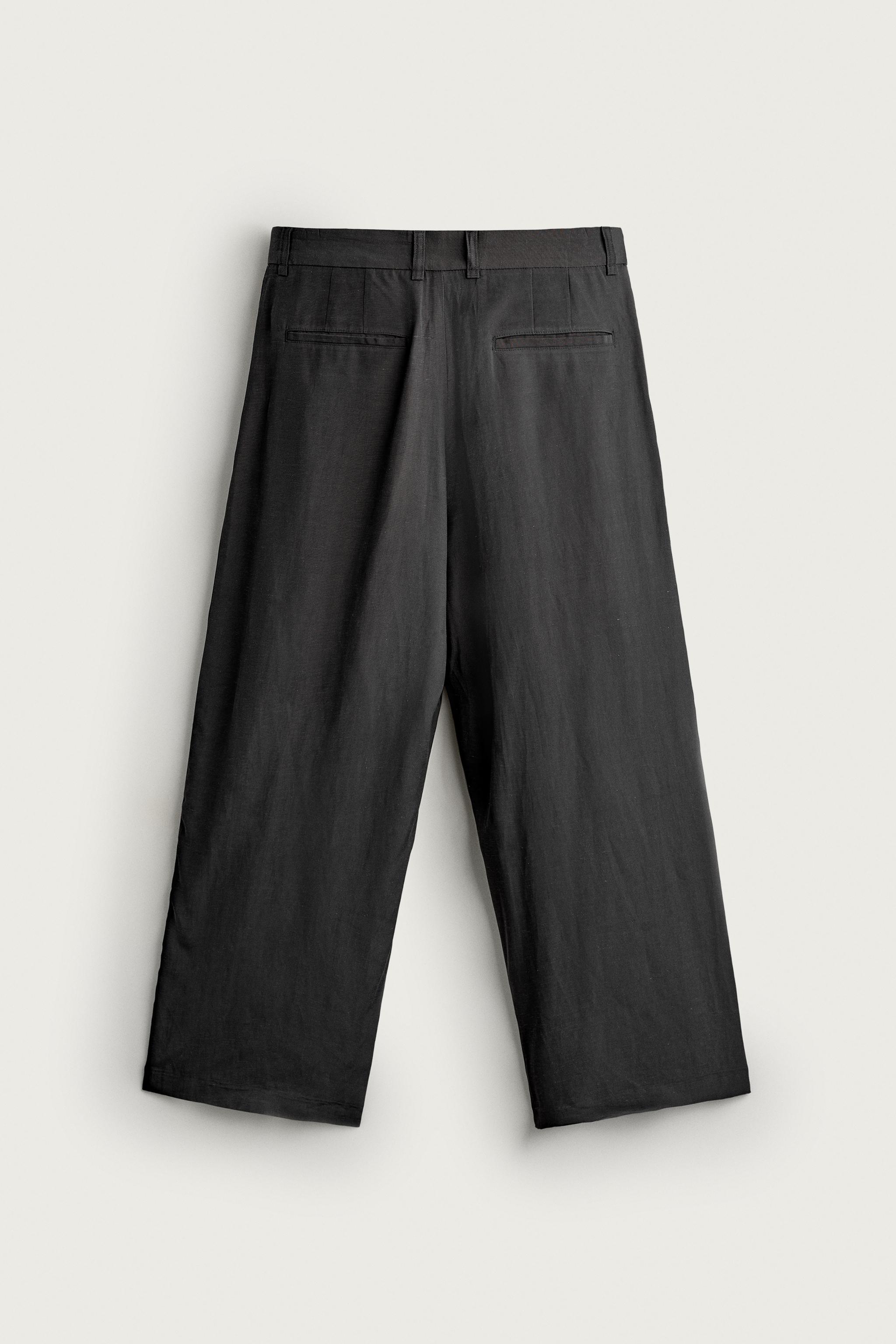 RELAXED FIT WIDE LEG SUIT PANTS