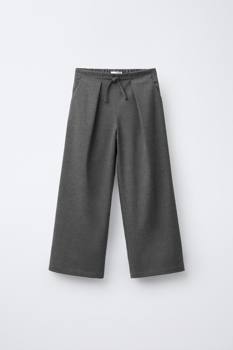 PLEATED SUIT TROUSERS Grey ZARA India