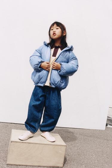 WATER-REPELLENT RUBBERIZED PUFFER COAT — Blue 2