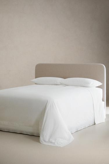 EMBROIDERED FLAT SHEET - White by Zara - Image 2