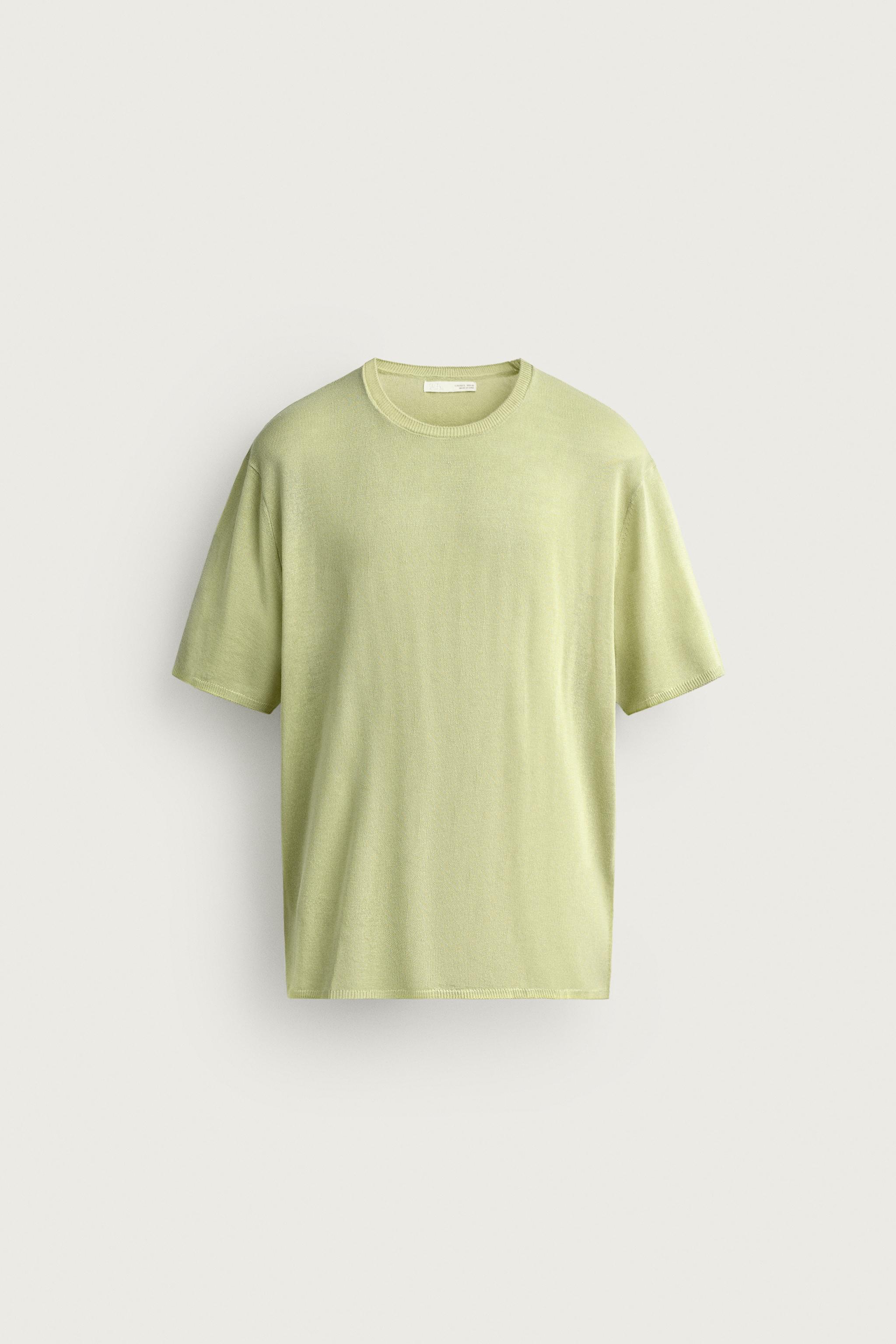 RELAXED FIT LIGHTWEIGHT KNIT T-SHIRT — Pistachio