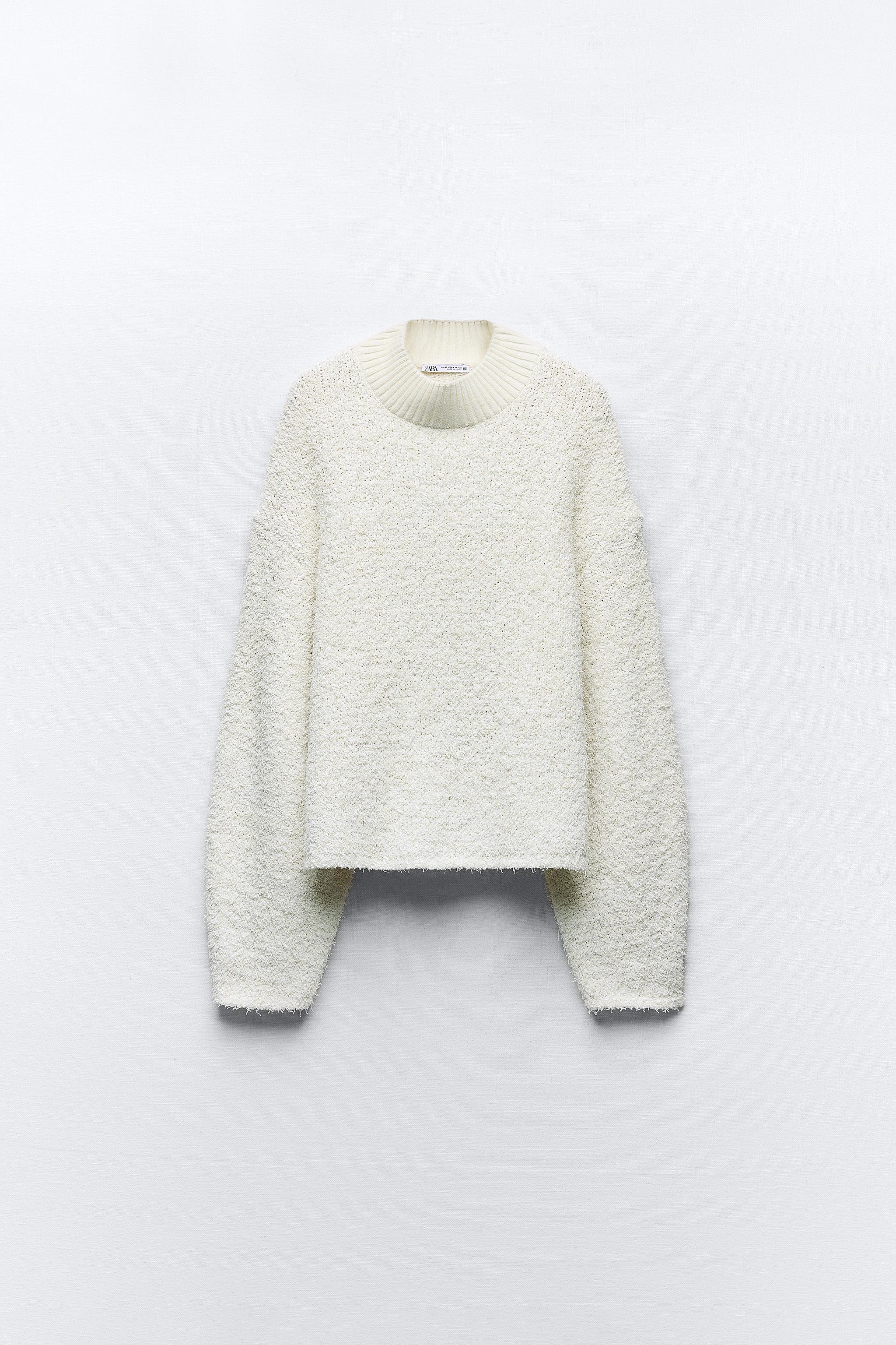 Zara on sale fuzzy sweater