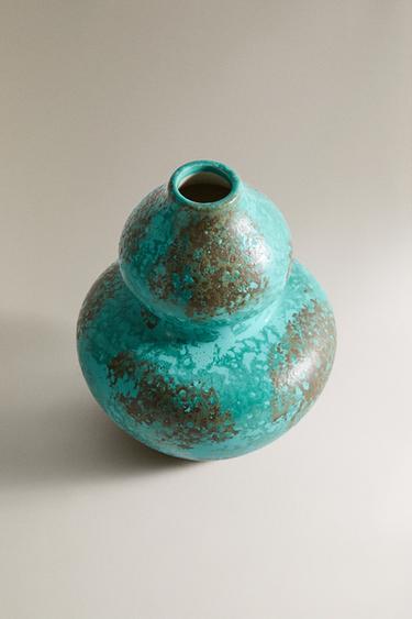DOUBLE-BODY STONEWARE VASE - Blues by Zara - Image 1