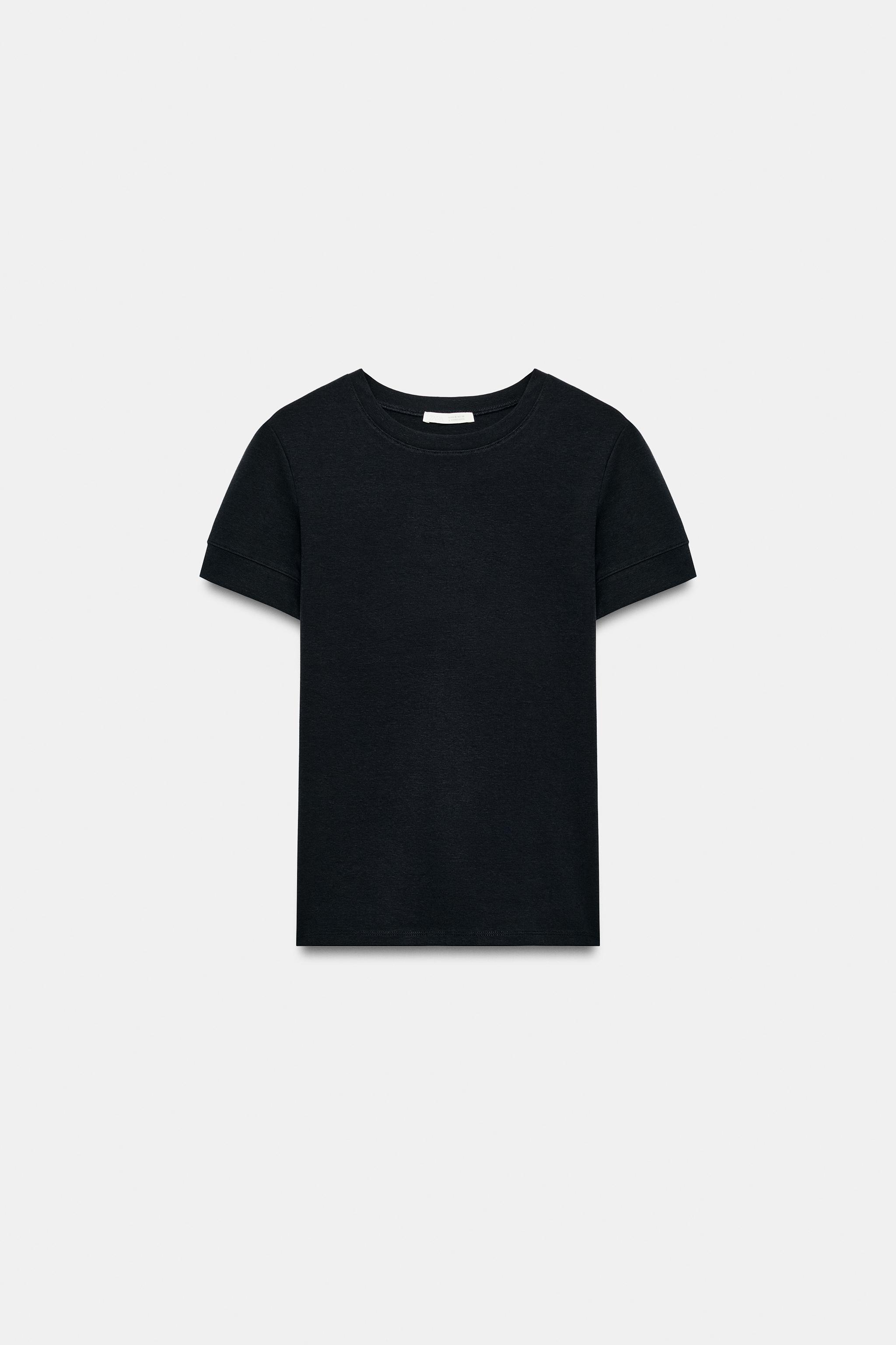 Zara MİNİMAL KISA KOLLU T-SHIRT görsel 5