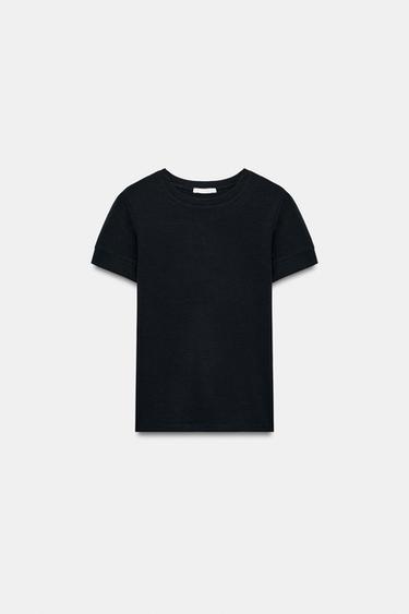 МИНИМАЛИСТ ҚЫСҚА ЖЕҢДІ ФУТБОЛКА - Теңіз Zara компаниясынан