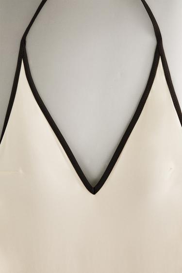 MAILLOT DE BAIN PLAGE BRETELLES CONTRASTANTES - Écru de Zara - Image 2