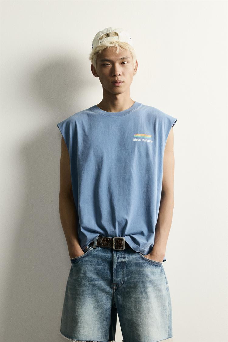 Camiseta tank relaxed fit textos estampado california