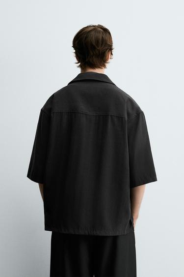 RELAXED FIT FLOWING SHIRT - Black by Zara - Image 2
