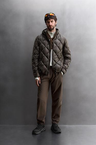 VESTE DOUDOUNE 100% PLUMES À CAPUCHE - Marron de Zara