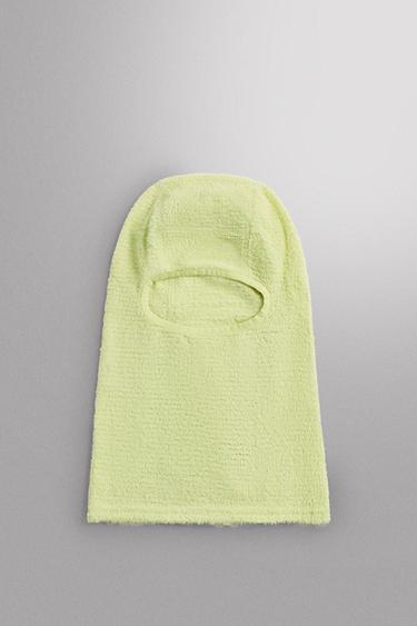 TEXTURED FLEECE BALACLAVA - Lime by Zara