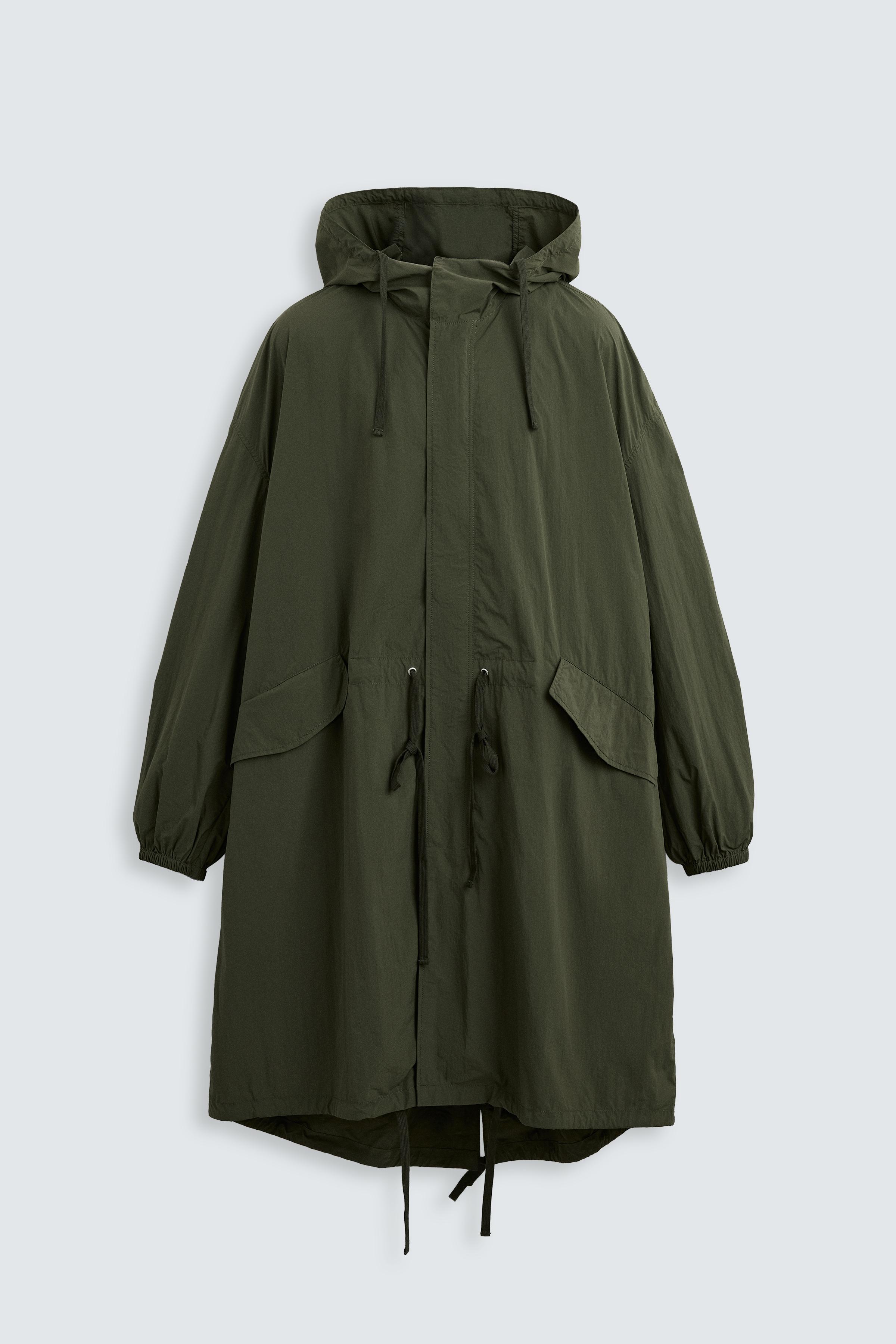 OVERSIZE FIT TECHNICAL PARKA - Khaki | ZARA South Africa