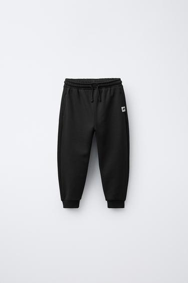 LABEL JOGGER TROUSERS - Black by Zara