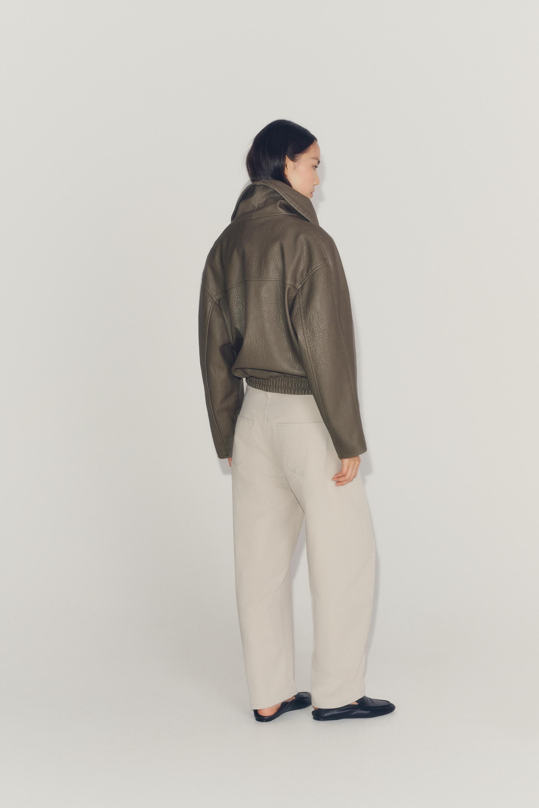 Zara ZW COLLECTION SUNİ DERİ KRUVAZE CEKET görsel 3