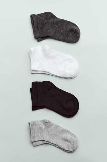 Zara FOUR-PACK OF BASIC SHORT SOCKS - Gray