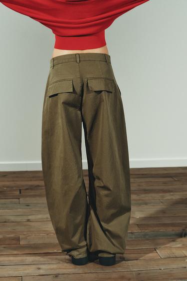 BALLOON CARGO TROUSERS - Khaki by Zara - Image 4