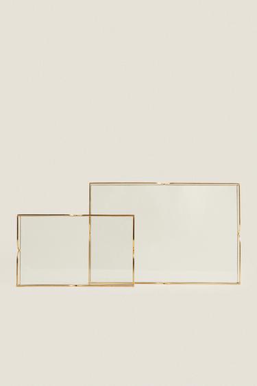 GLASS AND METAL TRAY - Gold by Zara