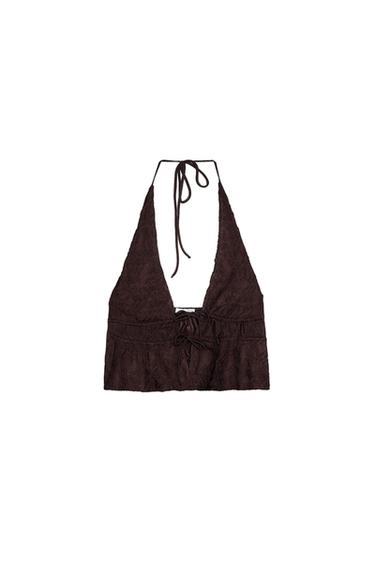 TEXTURED HALTER TOP