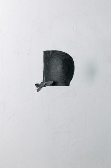 0-12 MONTHS/ 100% CASHMERE LIMITED EDITION BONNET - Anthracite grey by Zara