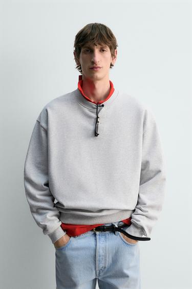 Zara REGULAR FIT CREWNECK SWEATSHIRT - Gray marl