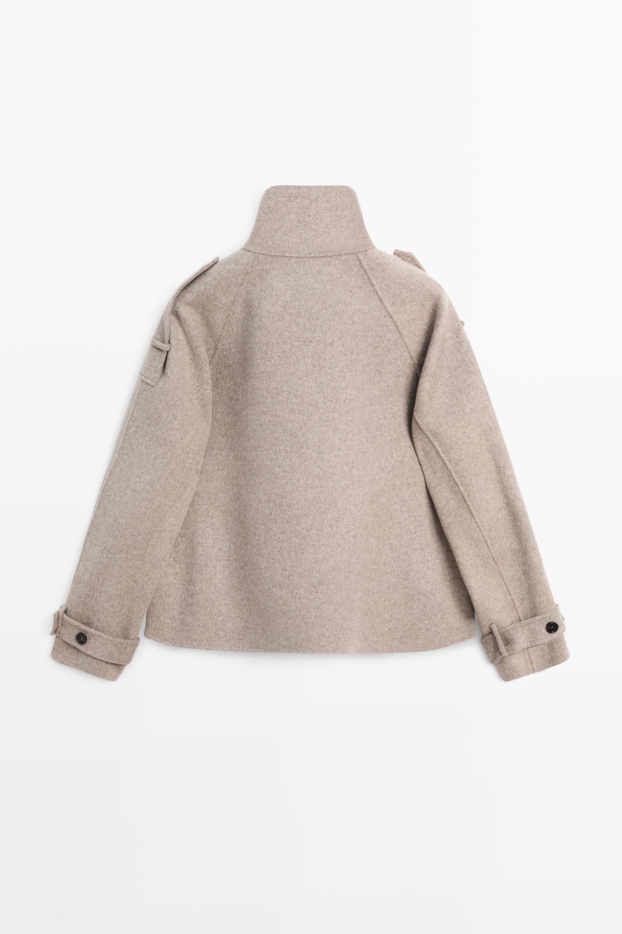Cropped button detail trench coat