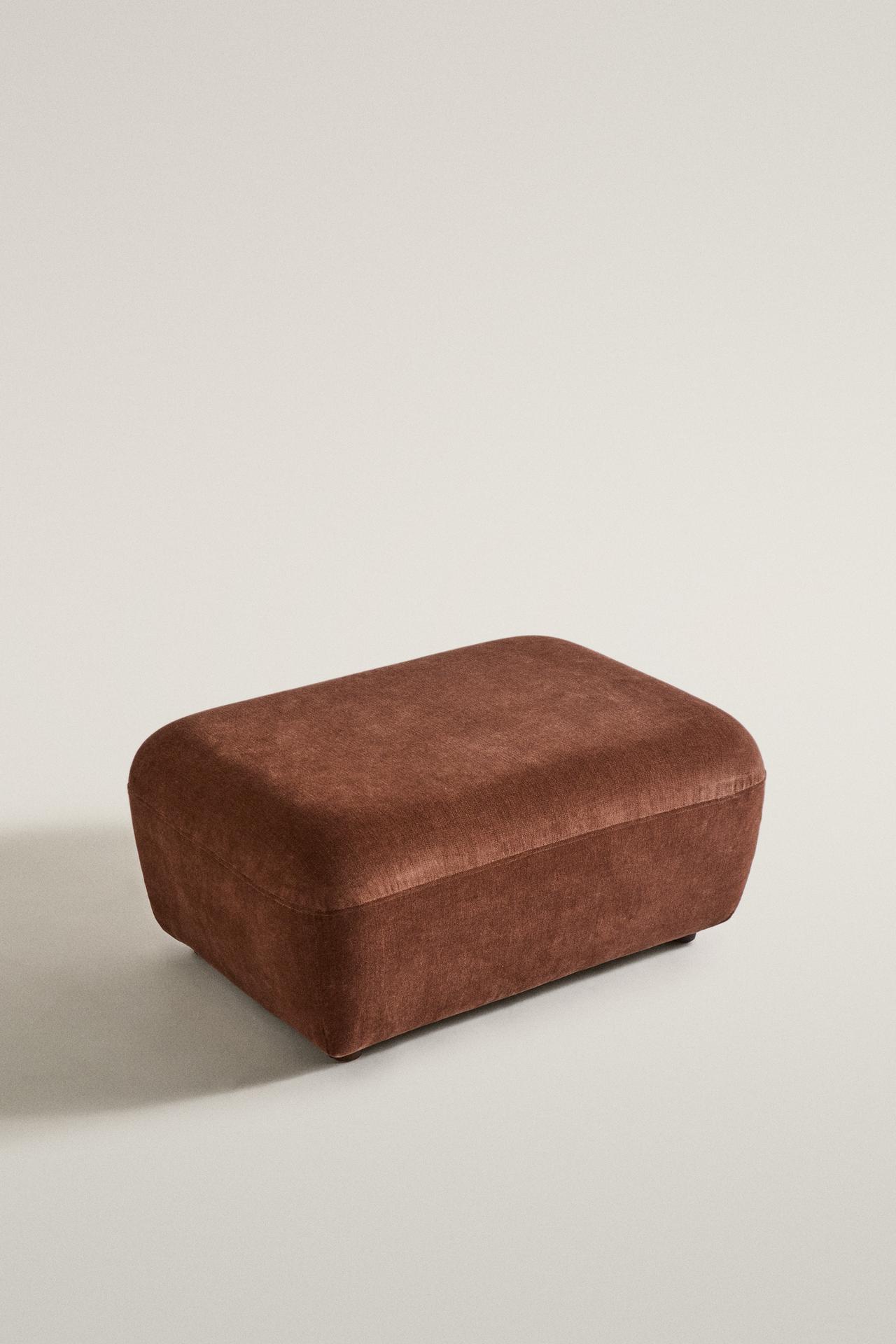 VELVET OTTOMAN — Dark pink