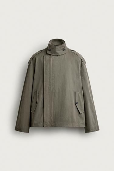 CROPPED TECHNICAL TRENCH COAT - Grey by Zara
