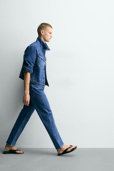 Zara STRAIGHT ANKLE FIT JEANS - Blue