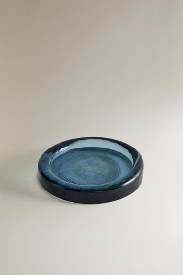 PORTE-SAVON BAIN VERRE BLEU TRANSLUCIDE - Bleu de Zara - Image 1