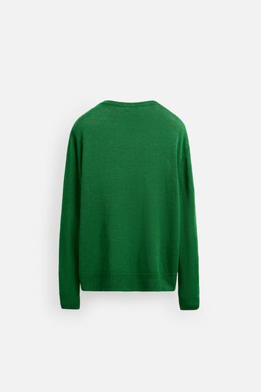 PULL 100 % LIN - Vert émeraude de Zara - Image 8