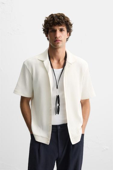 Zara RIBBED JACKET - Oyster-white