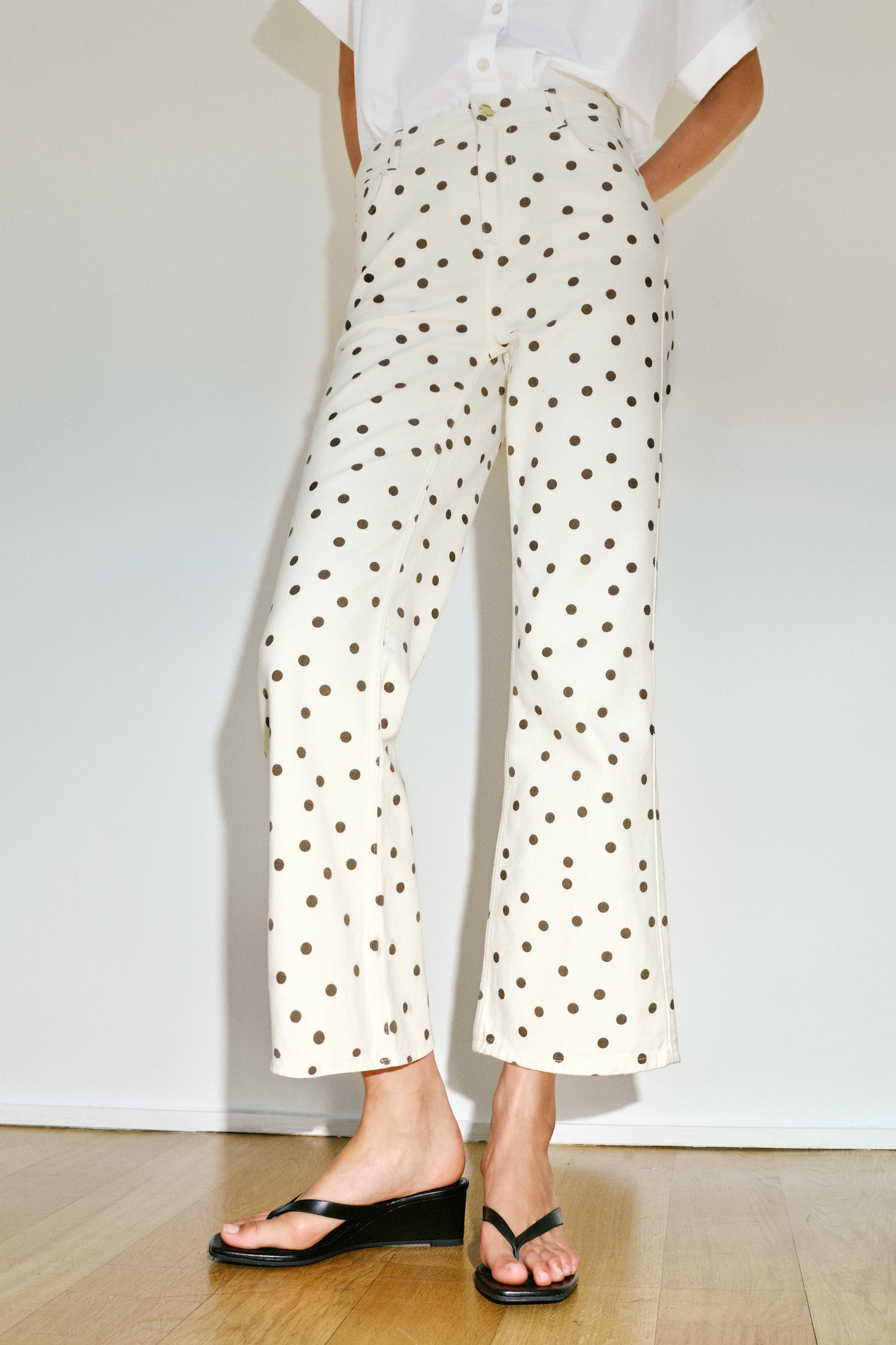 Z1975 MID-RISE MINI FLARE POLKA DOT JEANS