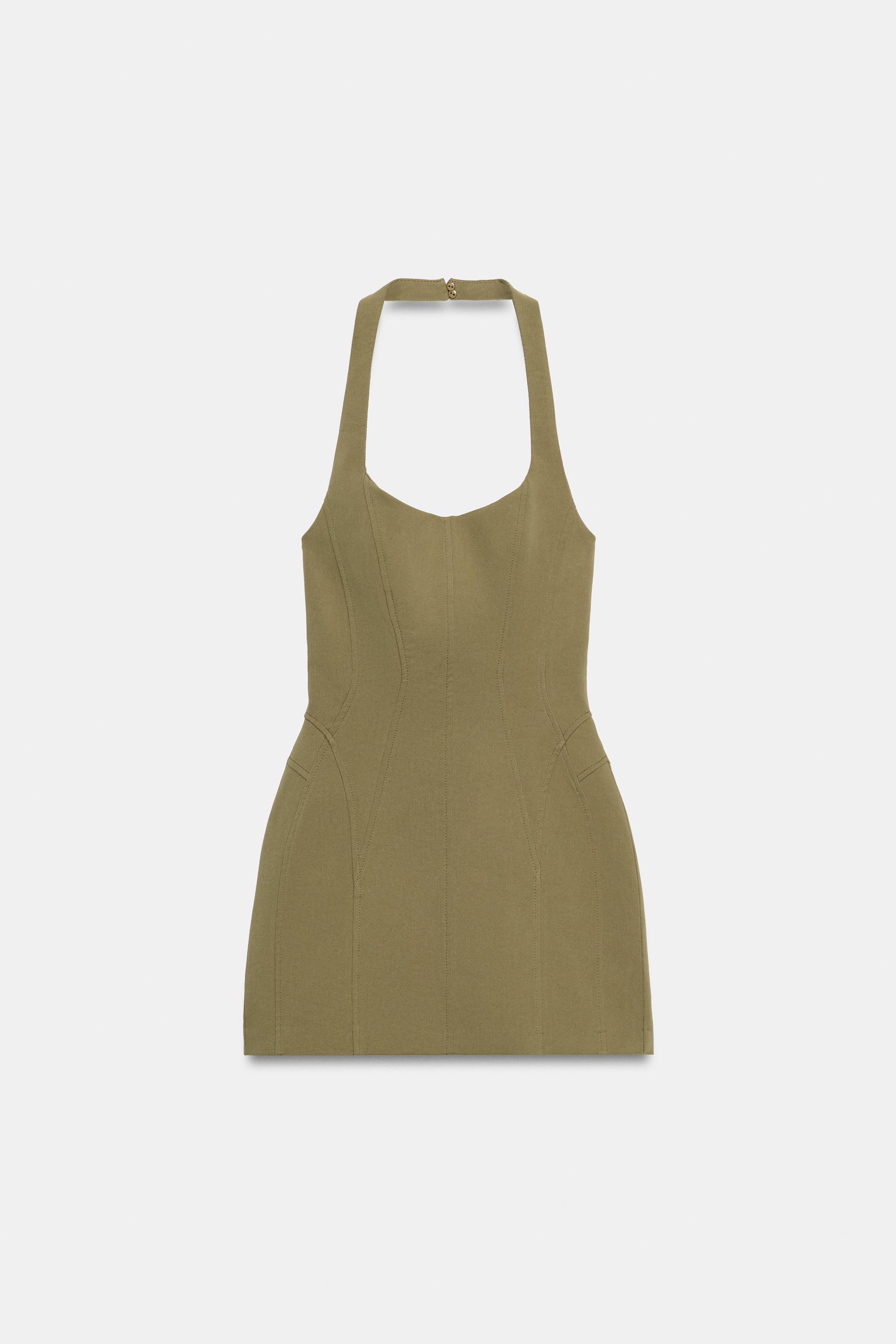 Zara HALTER YAKA KISA ELBİSE görsel 4
