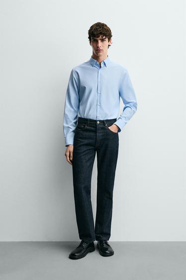 CAMISA SLIM FIT - Celeste claro de Zara - Imagen 0