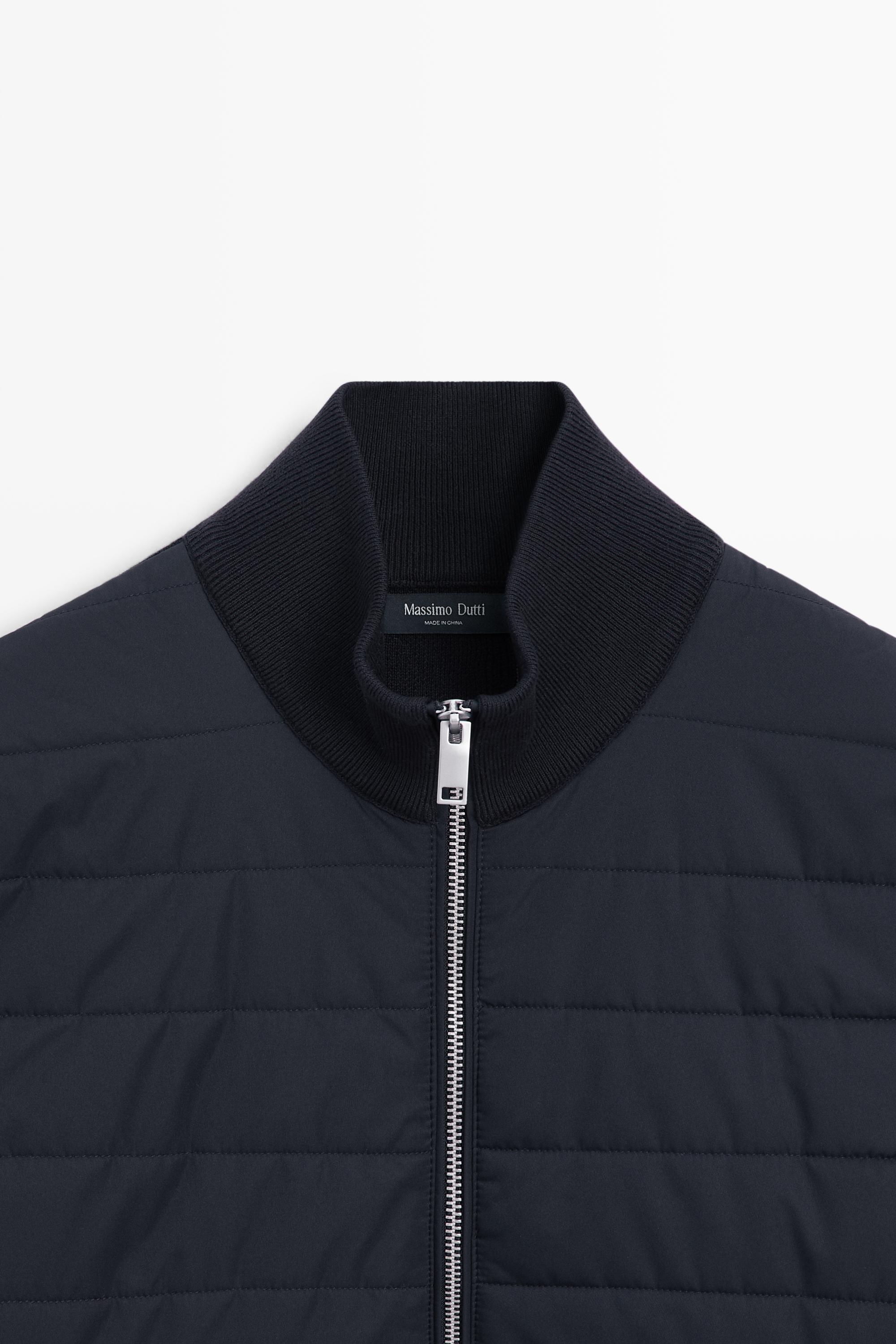 Cardigan à col montant en tissu mélangé