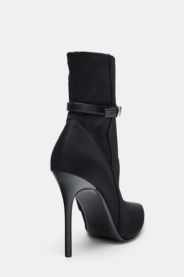 HEELED ANKLE BOOTS WITH BUCKLE - Black by Zara - Image 5