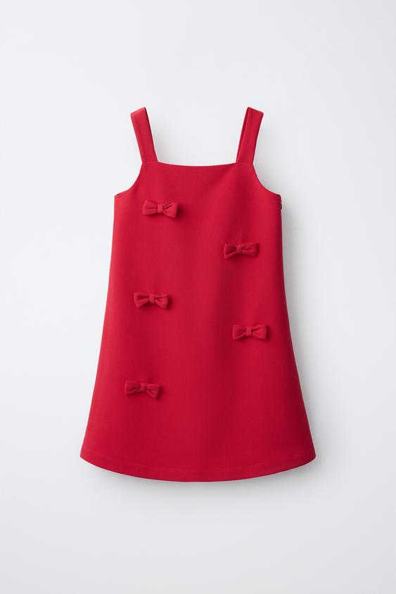 DRESS WITH BOW APPLIQUÉ - Red by Zara - Image 0