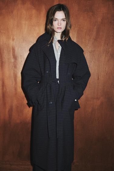 ترنش كاروهات إصدار محدود ZW COLLECTION - بني-أزرق by Zara