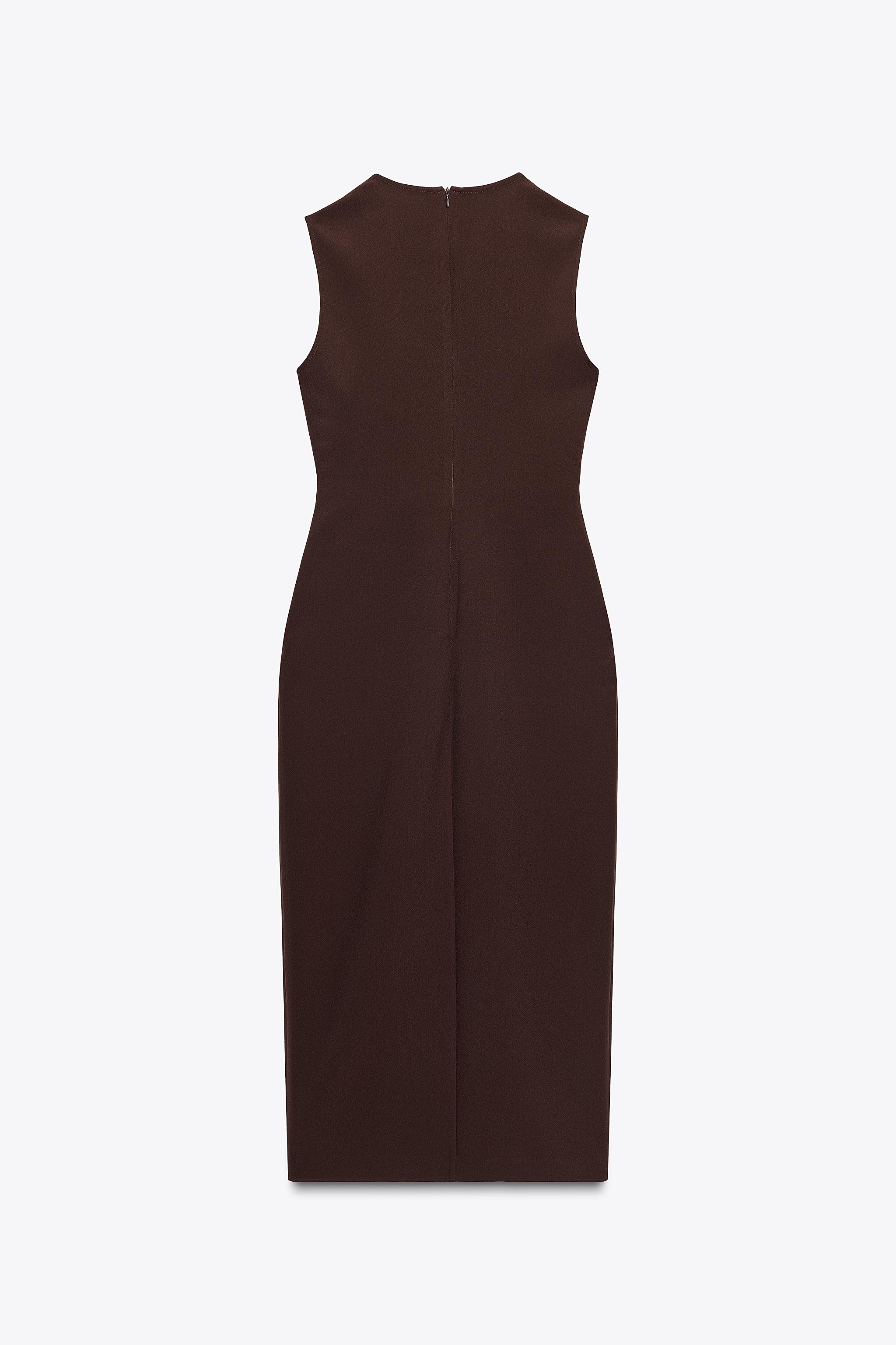 ROBE MIDI EN CRÊPE AVEC CEINTURE
