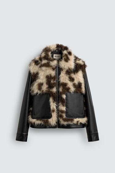 ÁO KHOÁC GIẢ DA TƯƠNG PHẢN HARRY LAMBERT FOR ZARA X DISNEY - Màu nâu từ Zara