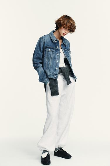 PANTALÓN FELPA BÁSICO RECTO BAJO AJUSTABLE - Gris vigoré de Zara