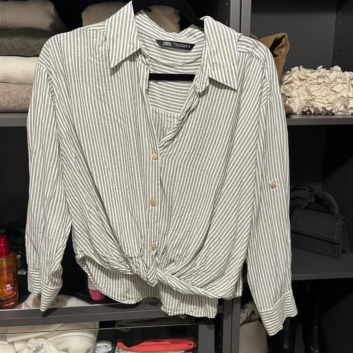 METALLIC THREAD STRIPED SHIRT