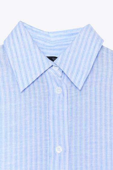 OVERSIZE STRIPED SHIRT WITH BACK VENTS AND TIES - Blue/White by Zara - Image 6