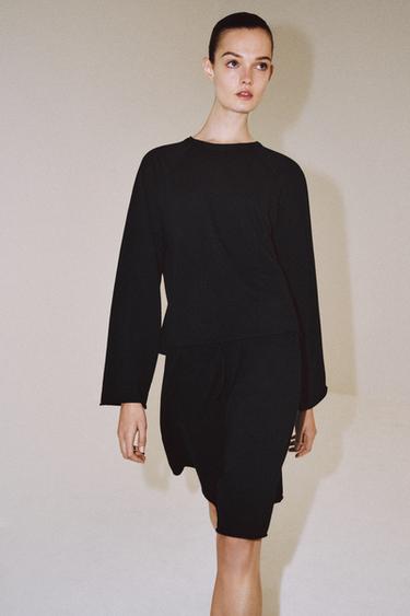 LONG SLEEVE RAGLAN T-SHIRT - Black by Zara