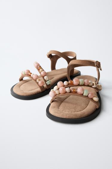 BEADED SANDALS - Brown by Zara - Image 2