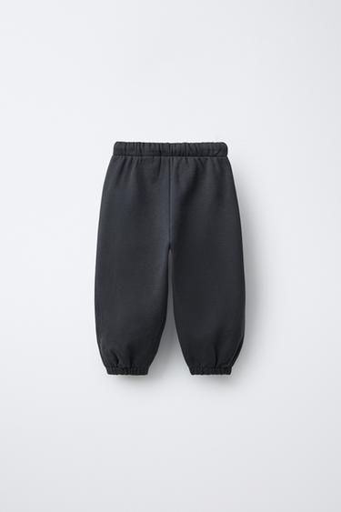 PANTALON JOGGER INSCRIPTION FLOCK - Gris anthracite de Zara - Image 1