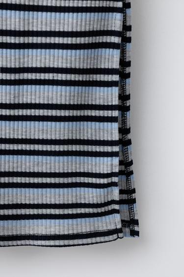 STRIPED MIDI SKIRT - Grey by Zara - Image 3