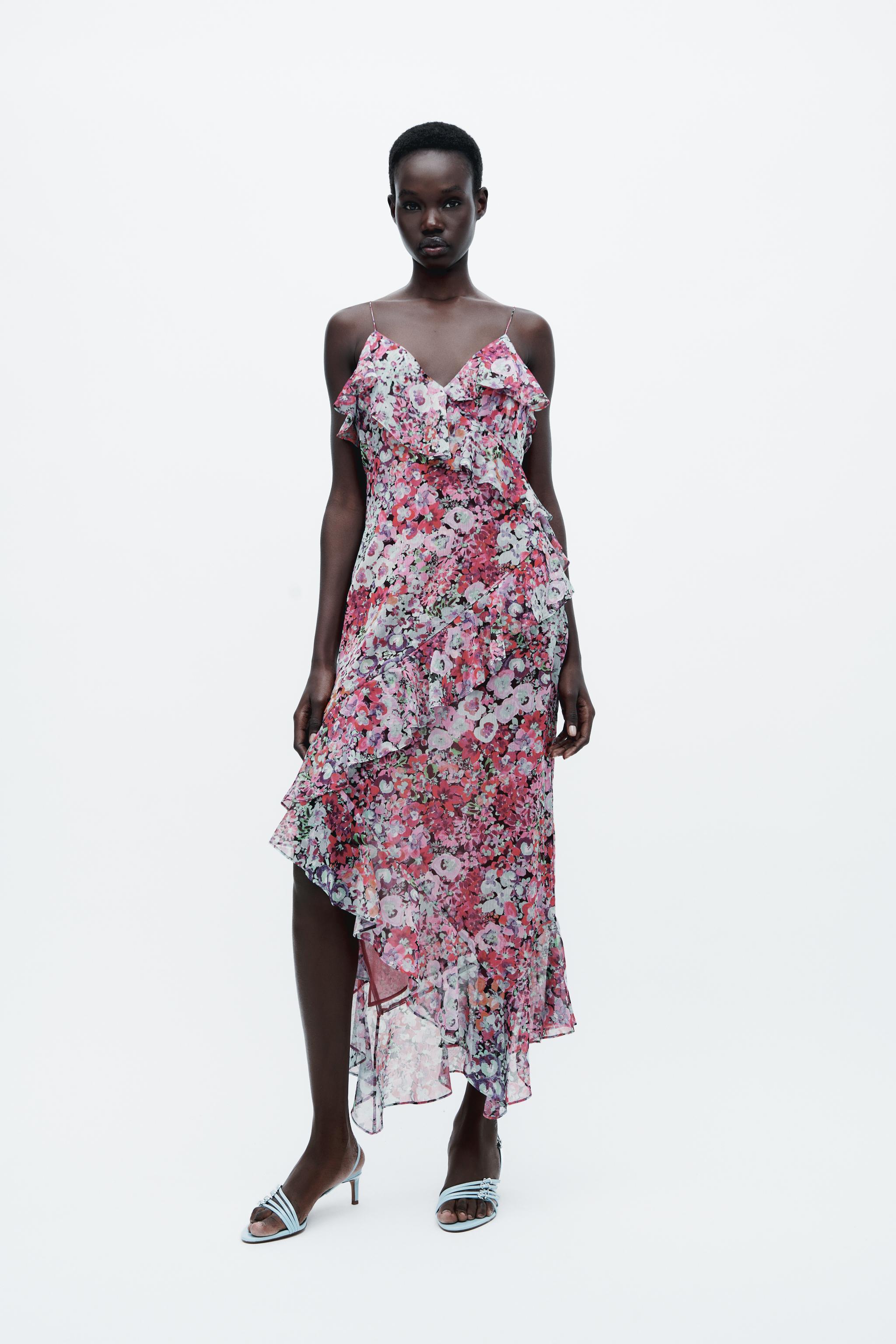 FLORAL PRINT MIDI DRESS - Multicoloured | ZARA Australia